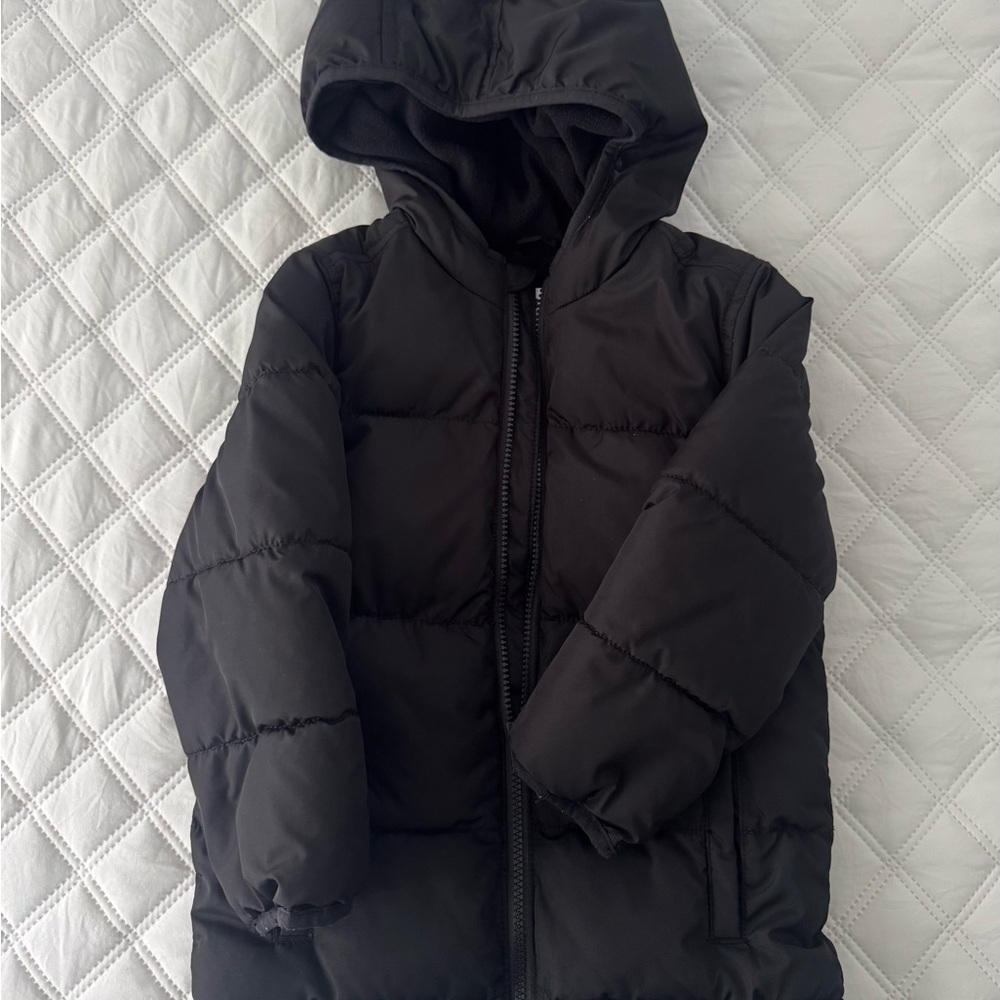 Old Navy Kids Black Hooded Puffer Jacket